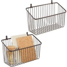 Baskets mDesign Small Metal Wire Mounted Organizer Bin