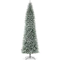 Flocked pencil christmas tree GlitzHome Flocked Pencil Christmas Tree 132"