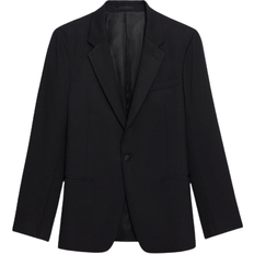 Black Stretch Wool Chambers Tuxedo Blazer | Theory