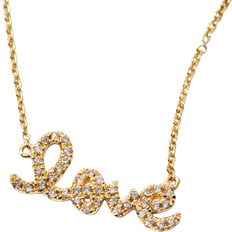 Sydney Evan Little Loves Small Necklace - Gold/Diamonds