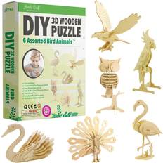 Hands Craft 6ct Wooden Puzzle Birds Bundle Set
