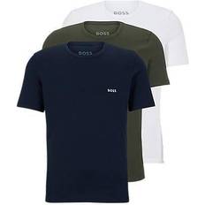 Baumwolle Basisschicht-Oberteile Hugo Boss Undershirt 3-pack - Blue/Green/White