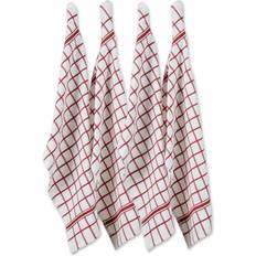 DII Import Windowpane Terry Set Kitchen Towel Red