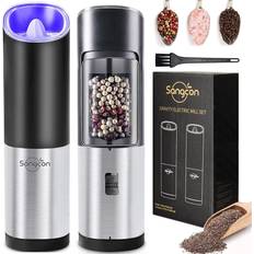 Sangcon 2 in 1 Electric Salt and Pepper Grinder Set Battery Powered Dual  Grinder