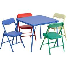 Flash Furniture Furniture Set Flash Furniture Kids Colorful 5 Piece Folding Table & Chair Set