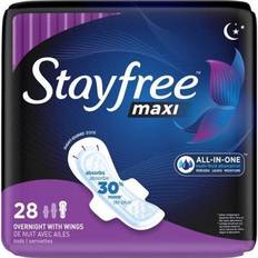 Menstrual Protection Stayfree Maxi Overnight Pads With Wings 28-pack