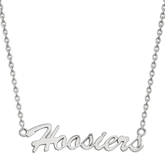 LogoArt Indiana U Medium Hoosiers Pendant Necklace - Silver