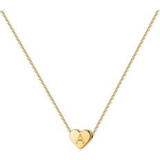 Turandoss Heart Initial Necklace - Gold