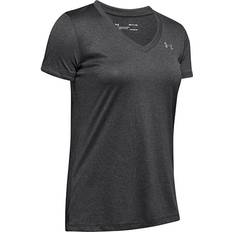 Under Armour Tech V-Neck Short Sleeve T-shirt Women - Carbon Heather/Metallic Silver