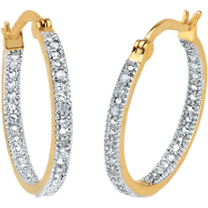 PalmBeach Hoop Earrings - Gold/Diamond