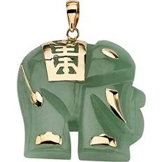 Gold Charms & Pendants PalmBeach Good Luck Elephant Charm Pendant - Gold/Jade