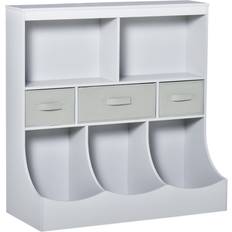 HOMCOM Kids Storage Organizer for Small Bedrooms, Corner Shelf, Grey