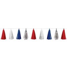 Amscan Patriotic Fourth of July Garland, Blue/Red/White 4/Pack (220434) Quill