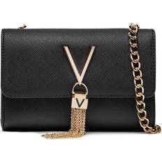 Einfarbig Handtaschen Valentino Bags Divina With Gold Medium Satchel -Black