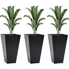 Tall outdoor planter set OutSunny 28 Tall Planters 3-Pack Large Taper Garden Flower Pots