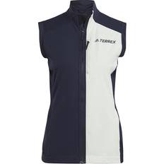 Adidas Damen Westen adidas Terrex Xperior Cross-Country Ski Soft Shell Vest Women - Legend Ink/Linen Green