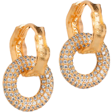 ENAMEL Copenhagen Øredobber ENAMEL Copenhagen Celin Hoops Earrings - Gold/Transparent