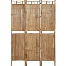 Braun Raumteiler vidaXL 3-Panel Bamboo Raumteiler