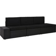 vidaXL 3-personers polyrattan Modulsofa