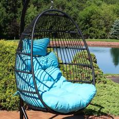 Best Outdoor Hanging Chairs Sunnydaze Resin Wicker Basket Egg
