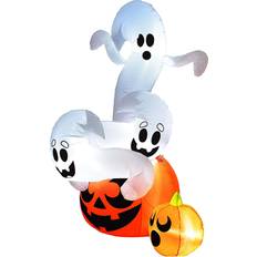 Joyin 6FT Inflatable Twisted Pumpkin Ghosts Decoration Black/Orange/White One-Size