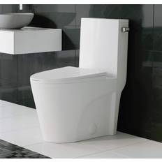 Soft/Slow Close Water Toilets Swiss Madison St. Tropez One Piece Elongated Toilet Right Side Flush 1.28 gpf