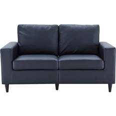 2 seater black leather sofa Ubgo Loveseat PU Leather Sofa 35" 2 Seater