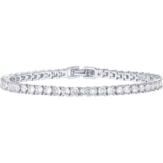 Pavoi Classic Tennis Bracelet - Silver/Transparent