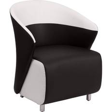 Black Lounge Chairs Flash Furniture Black LeatherSoft Curved Barrel