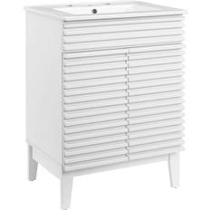 White Vanity Units for Single Basins modway Render Collection EEI-3860-WHI-WHI