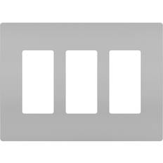 Legrand Switches Legrand Gray Screwless 3-Gang Wall Plate