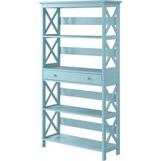 Retractable Drawer Shelves Convenience Concepts Oxford 5 Tier Book Shelf 59.8"