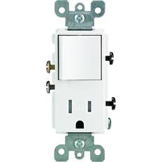 Electrical Outlets Leviton Combination Decora Switch & Receptacle/Outlet 15A White