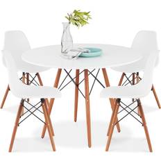 Round Dining Sets Best Choice Products Compact Mid-Century Dining Set 35.5" 5