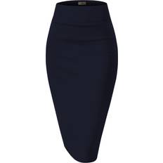 Blue Skirts H&C Premium Ponte Stretch Office Pencil Skirt