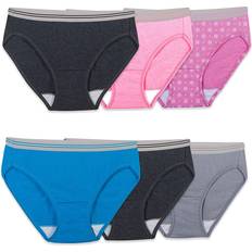 Fruit of the Loom Women's Breathable Cooling Stripes Brief Panty, 6 Pack 