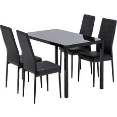 Bonnlo Modern Black Dining Set 27.6x47.2" 5