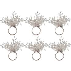 Silver Napkin Rings Zingz & Thingz Beaded Burst Napkin Ring 1.5" 6