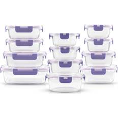 NutriChef 24 pc. Stackable Borosilicate Glass Food Storage