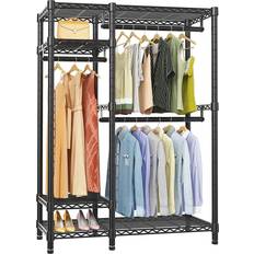 Raybee 650lbs Clothing Rack with Shelves Wire Garment Rack with