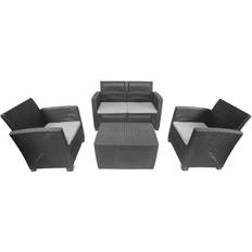 Black Outdoor Lounge Sets Dukap 4 Person All Weather
