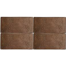 Premier Copper Products 3 6 in. Hammered Copper Decorative Wall Tile in Oil Rubbed Bronze 4-Pack