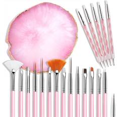 Nail Art Brushes & Dotting Tools AUOCATTAIL Dotting Pen Tool Manicure Kit #1 Pink 21-pack