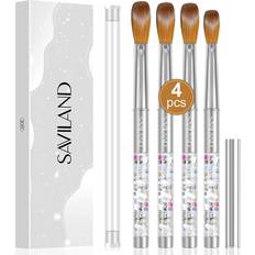 Nail Art Brushes & Dotting Tools Saviland Kolinsky Acrylic Nail Brush Set 4-pack