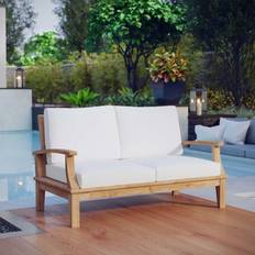 Outdoor Sofas modway Marina Collection EEI-1144-NAT-WHI-SET Outdoor Sofa