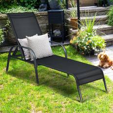 Black Patio Chairs Costway Goplus Patio Chaise Lounge