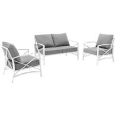 Patio Furniture Crosley Kaplan 3Pc Outdoor Lounge Set