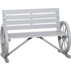 Patio Furniture OutSunny Wagon Wheel Garden Bench