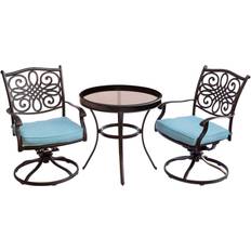 30 inch glass table top Hanover Traditions 3 Bistro Set