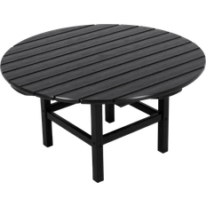 Round black side table Polywood 38" Round Conversation Outdoor Side Table